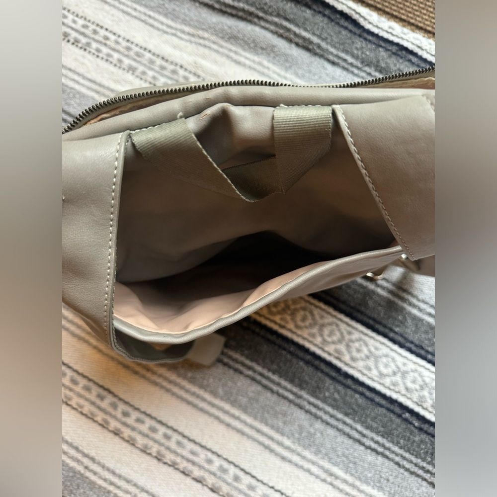 Grey Azaria Vegan Leather Diaper Bag - Picture 4 of 9